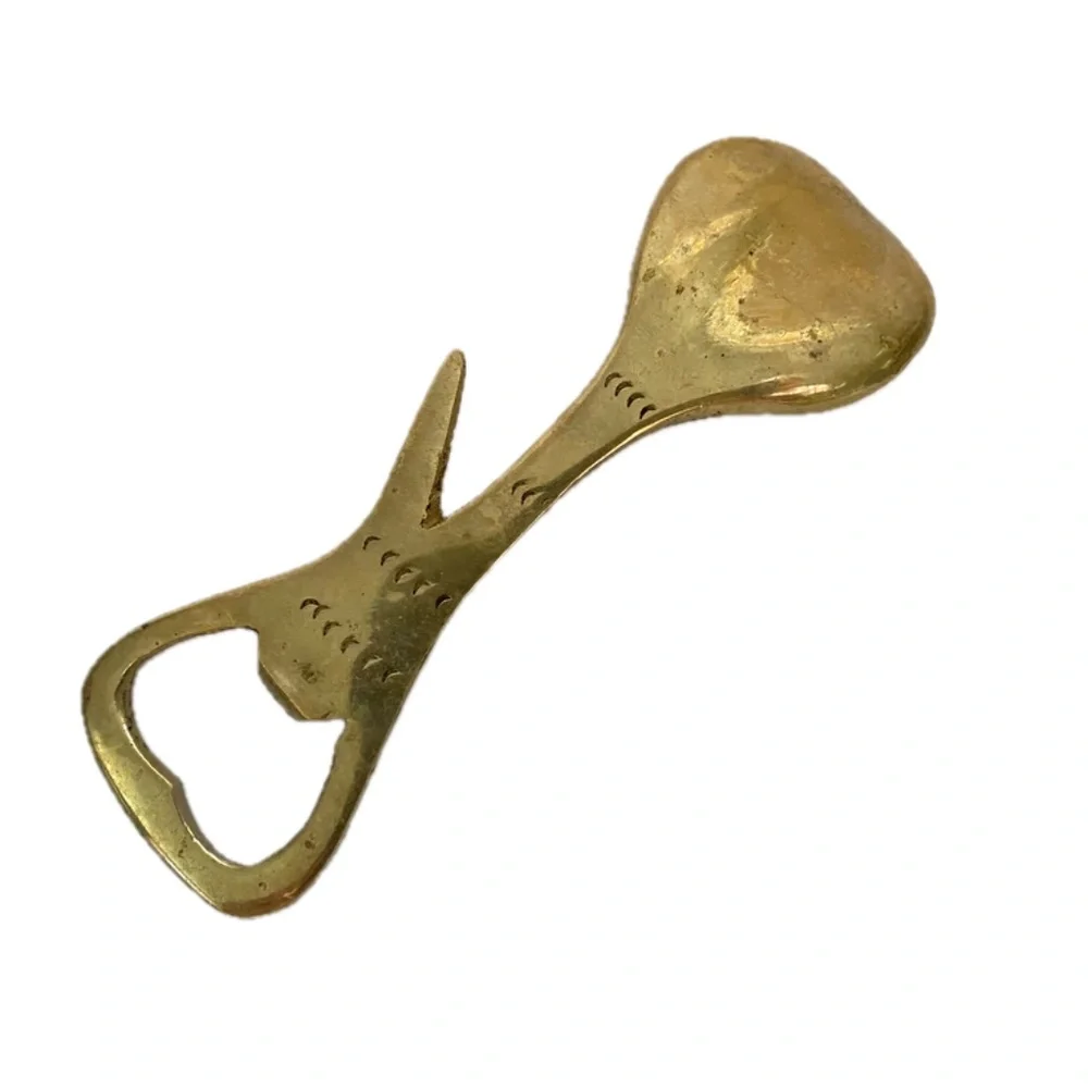 Mid-century brass cobra snake bottle opener